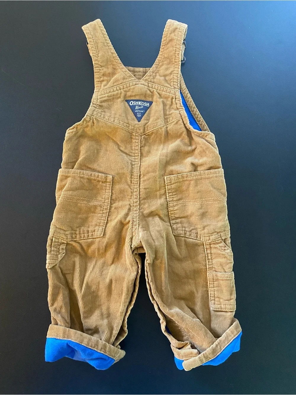 Oshkosh B’gosh Brown Corduroy Lined Overalls 9 Months Baby Boy
